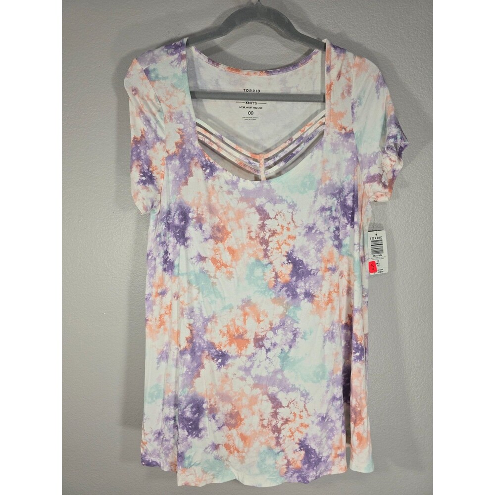 Torrid SIze 00 / 10 Large Super soft strappy Tie Dye shirt NWT BK